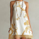 Héloïse | White Mini Dress with Gold Details