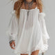 Mélusine | White Boho Off-Shoulder Mini Dress