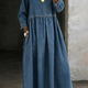 Melissa | Round Neck Long Sleeve Denim Dress