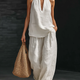 Carlotta – Elegant Sleeveless Set with Wide-Leg Trousers