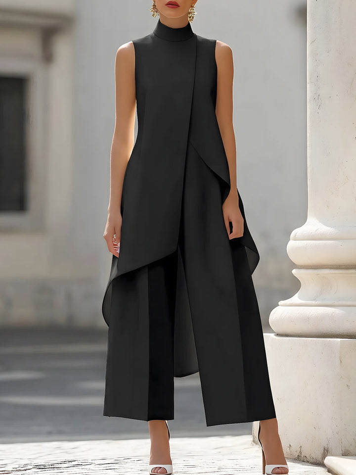 Imogen™ | Sculpted High-Neck Wide-Leg Jumpsuit