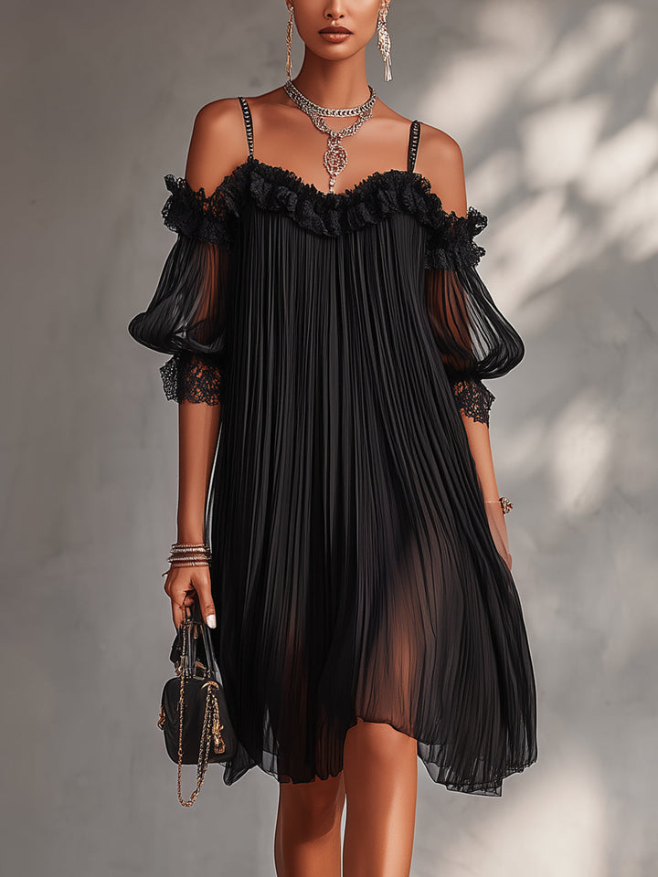 Camille | Black Off-Shoulder Mini Dress