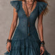 Delphine | Blue Ruffle Mini Dress