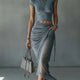 Aria | Mesh Draped Skirt Set