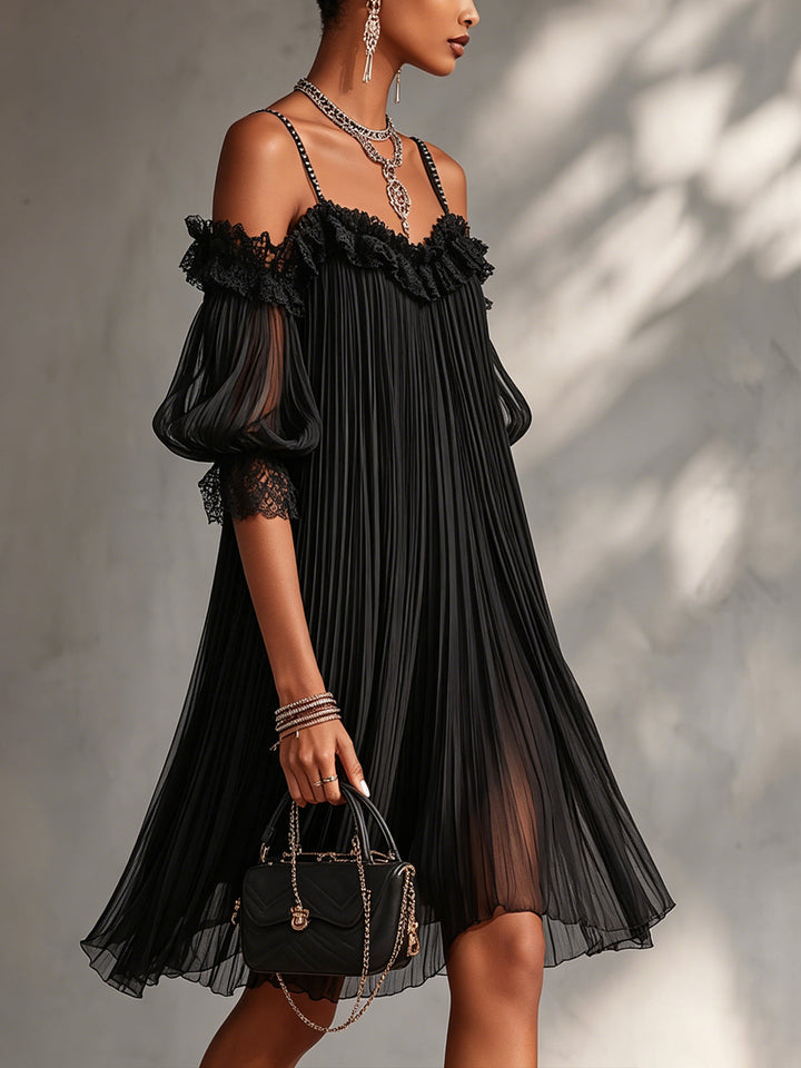 Camille | Black Off-Shoulder Mini Dress