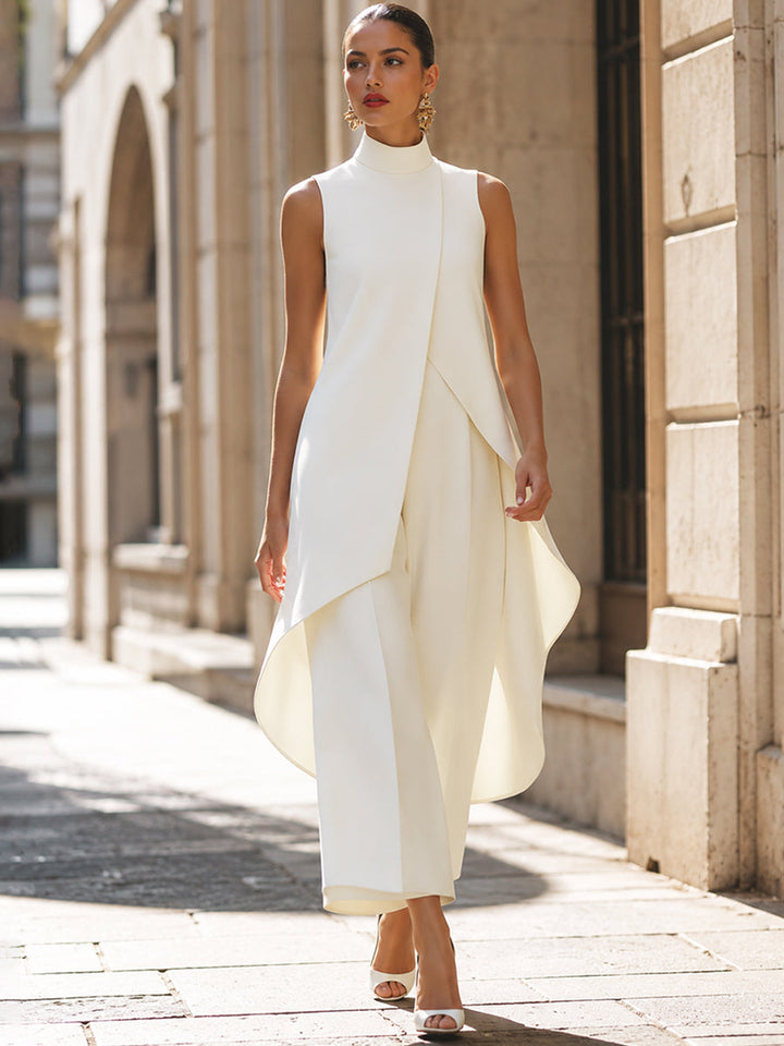 Imogen™ | Sculpted High-Neck Wide-Leg Jumpsuit