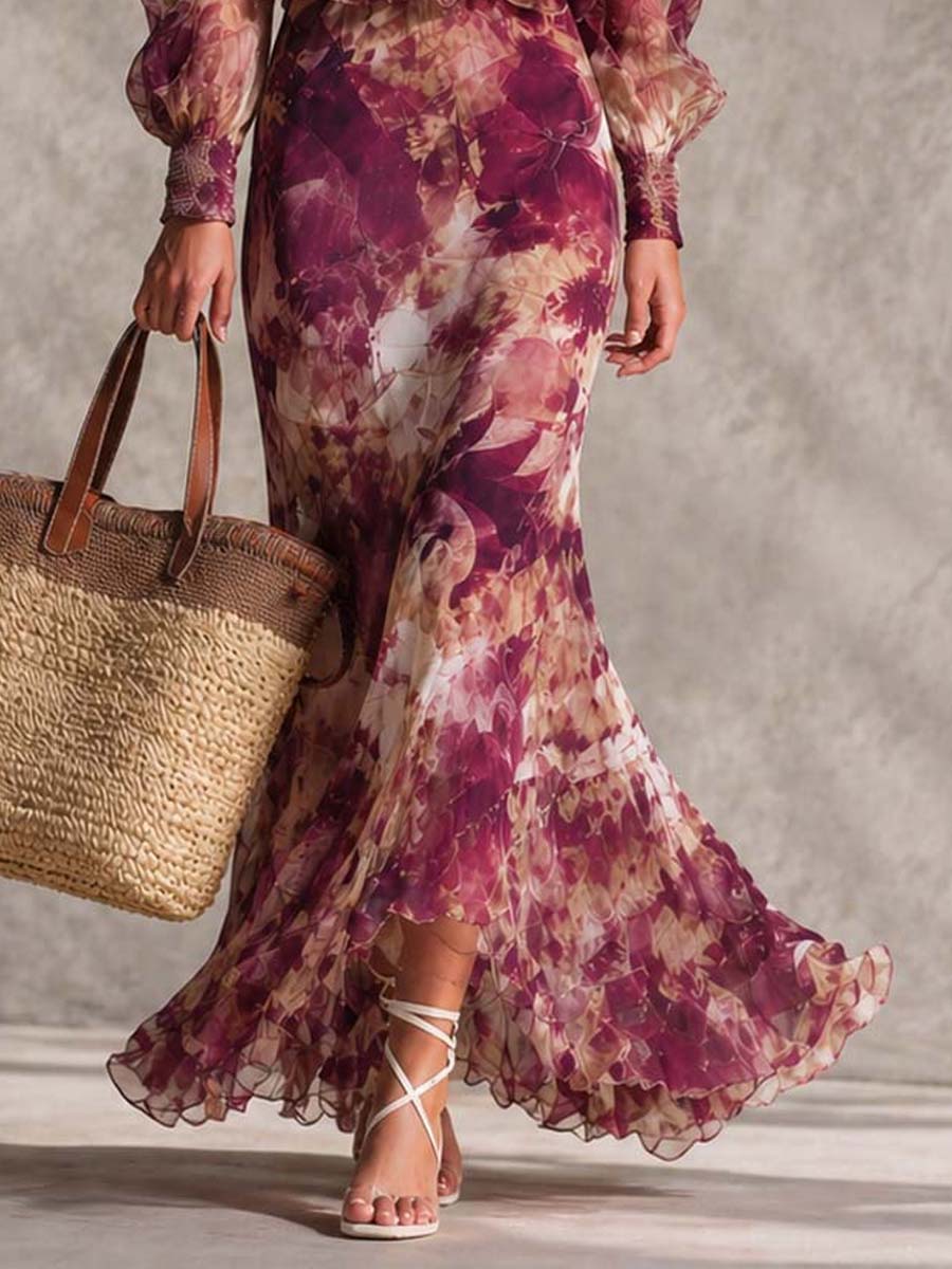 Rosa | Off-Shoulder Chiffon Maxi