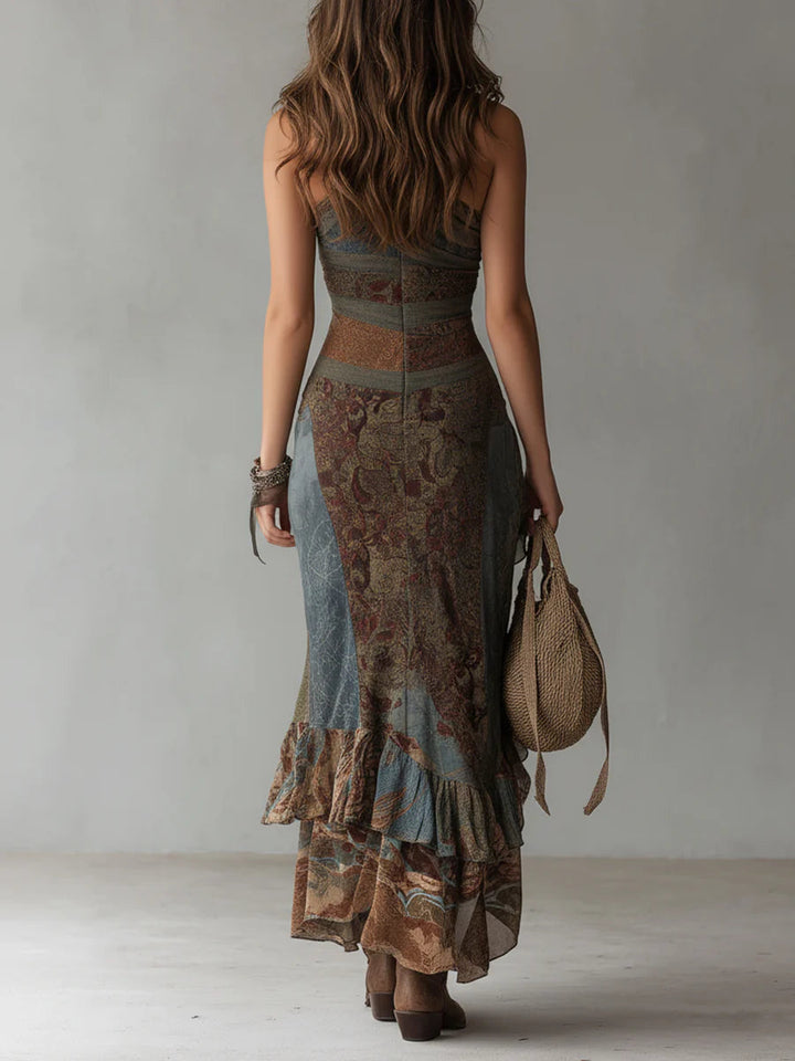Zara | Printed One-Shoulder Maxi