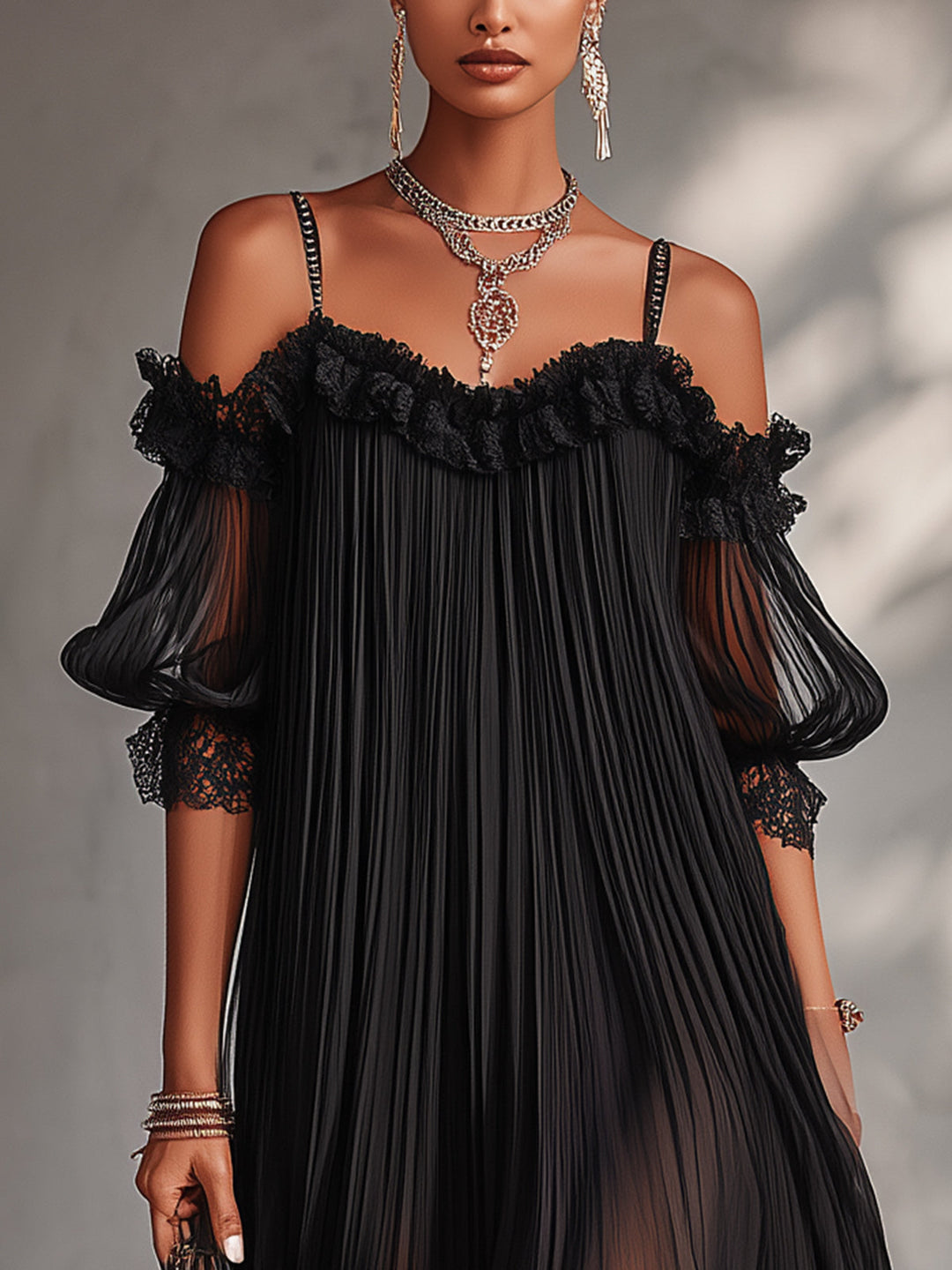 Camille | Black Off-Shoulder Mini Dress