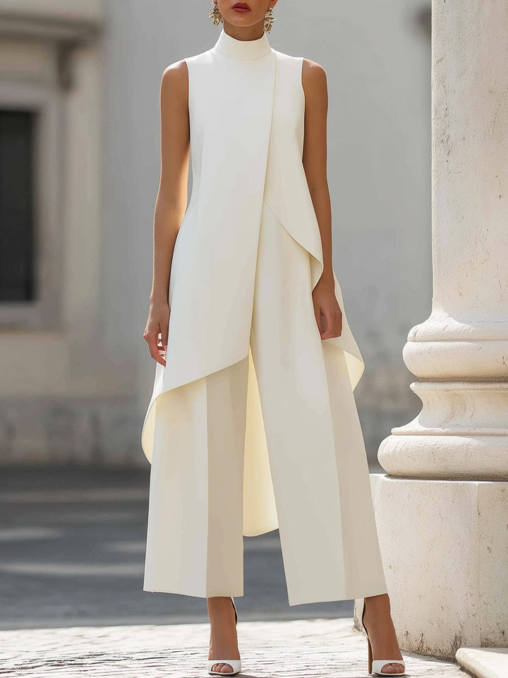 Imogen™ | Sculpted High-Neck Wide-Leg Jumpsuit