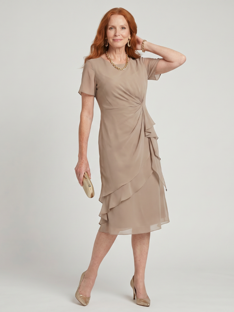 Marguerite™ | Twist Waist Ruffle Midi Dress