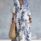 Marina | Blue Floral Button-Down Maxi Dress