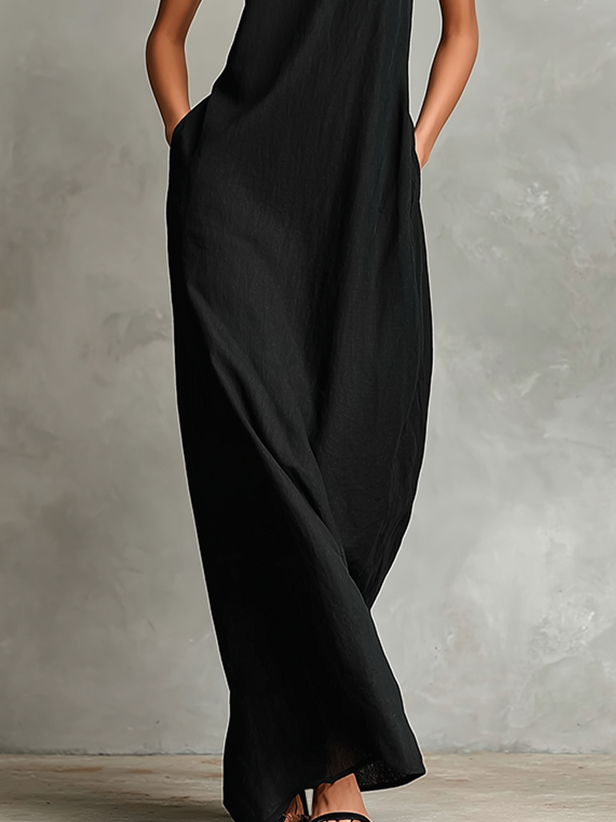 Chrissy | High Neck Pocket Maxi Dress