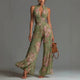 Sofia - Pleated Floral Chiffon Jumpsuit