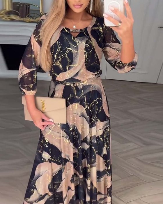 Susan – Printed Chiffon Maxi Dress