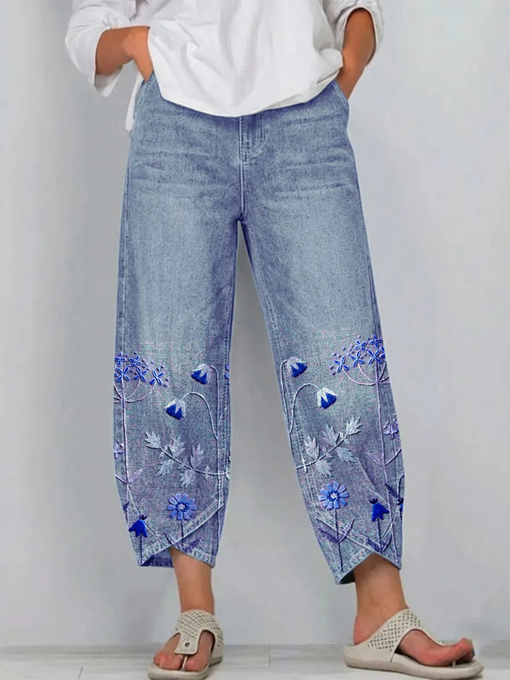 Avery - Casual Embroidered Trousers with Pockets