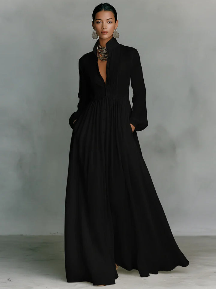 Serena | Flowing Button-Front Maxi Dress