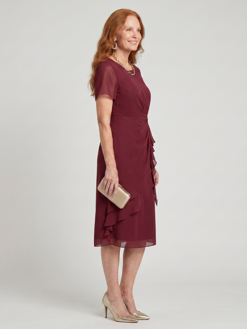 Marguerite™ | Twist Waist Ruffle Midi Dress