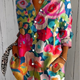 Deliane | Vibrant Artistic Button-Up Blouse