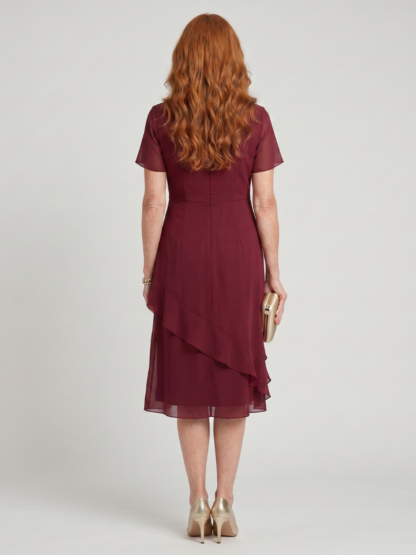 Marguerite™ | Twist Waist Ruffle Midi Dress