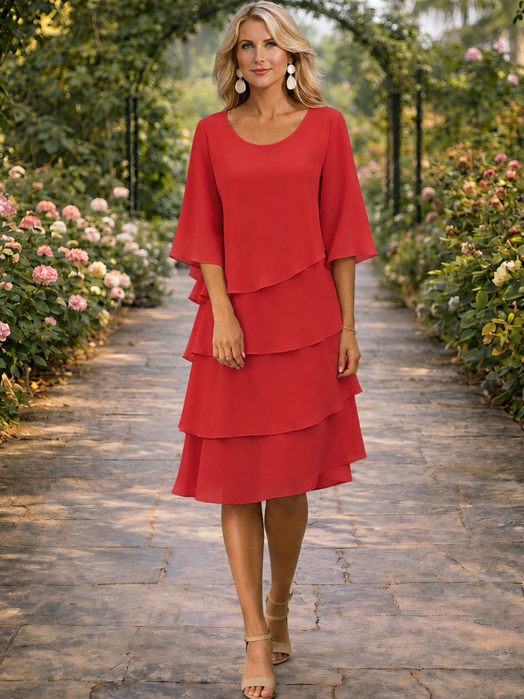 Catherine | Elegant Comfort Ruffle Dress