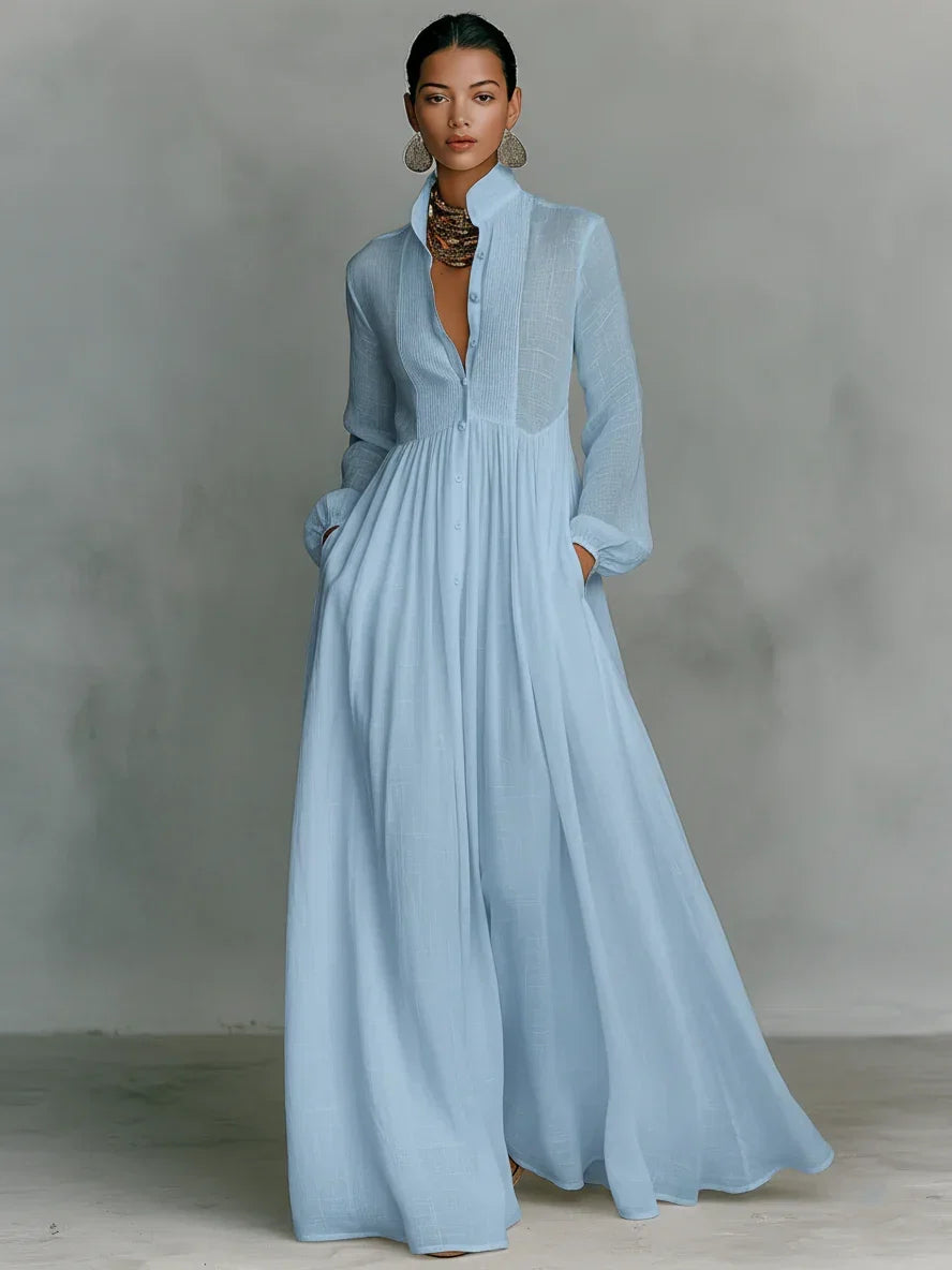 Serena | Flowing Button-Front Maxi Dress
