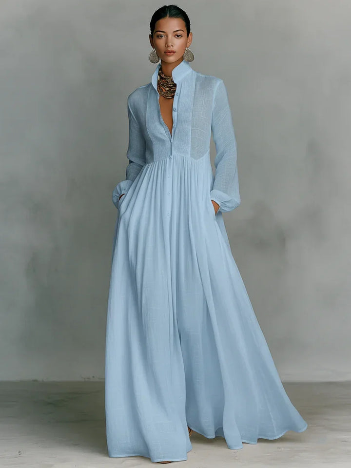 Serena | Flowing Button-Front Maxi Dress