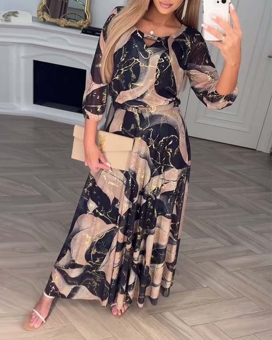 Susan – Printed Chiffon Maxi Dress
