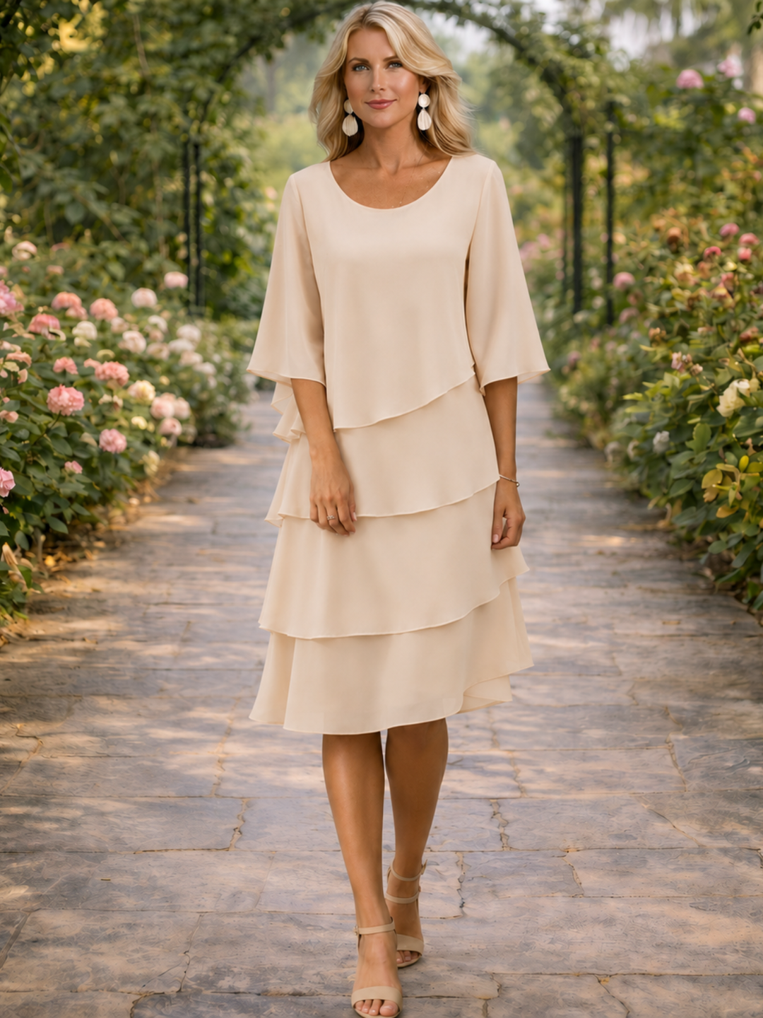 Catherine | Elegant Comfort Ruffle Dress