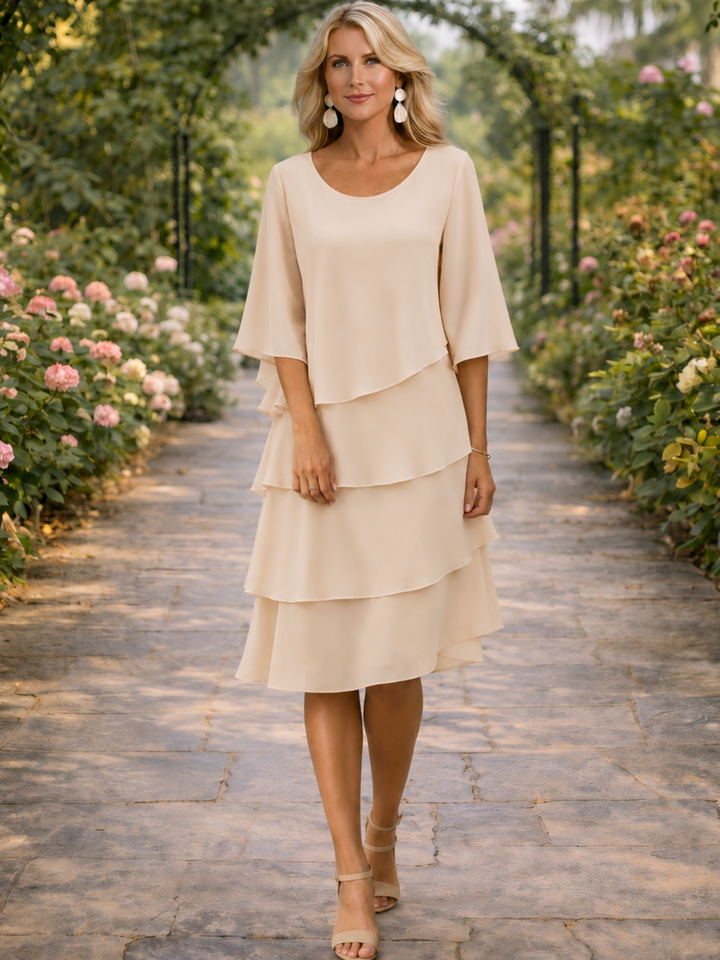 Catherine | Elegant Comfort Ruffle Dress