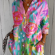 Anica | Vibrant Artistic Button-Up Blouse