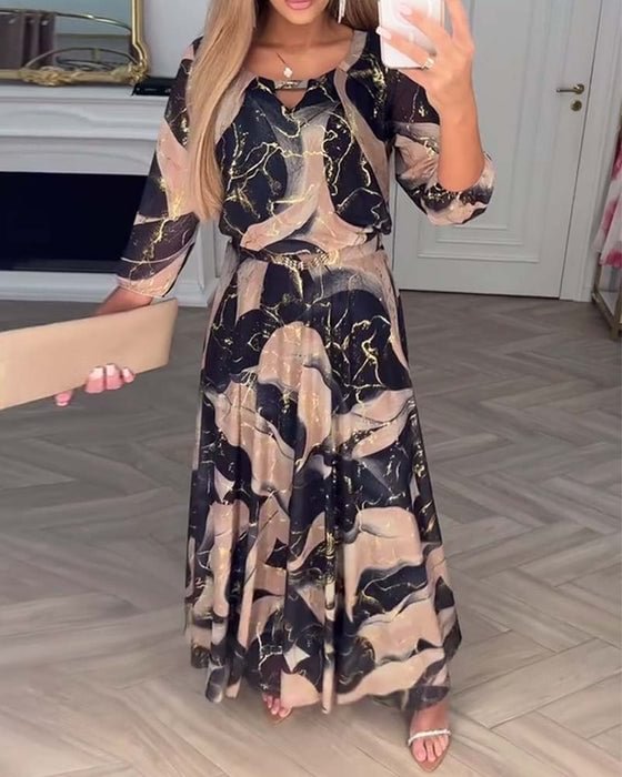 Susan – Printed Chiffon Maxi Dress