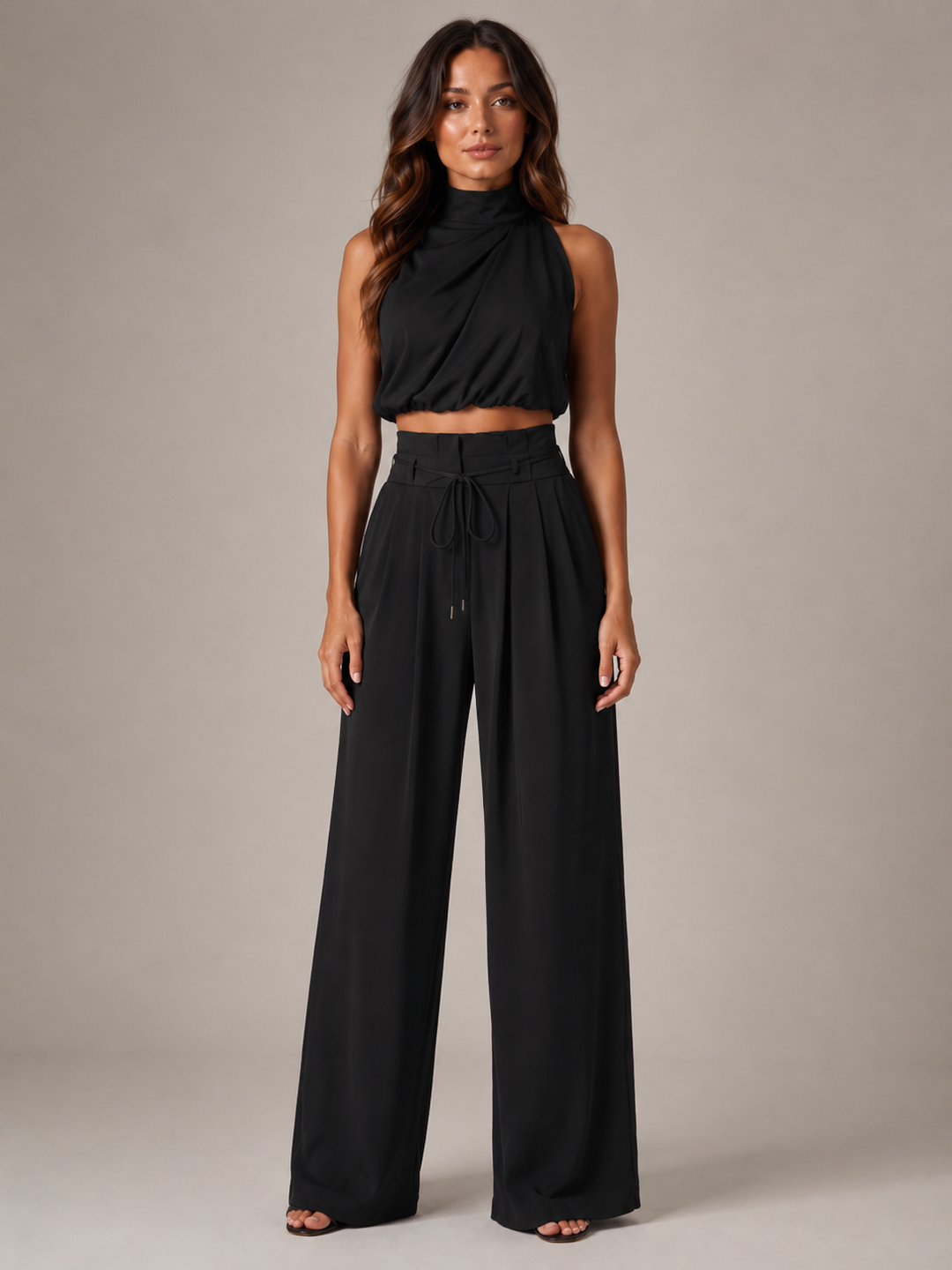 Niene | Halter Top & Wide-Leg Trouser Set