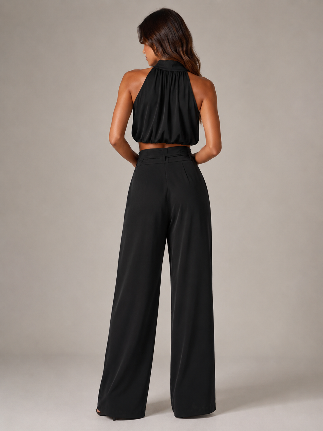 Niene | Halter Top & Wide-Leg Trouser Set