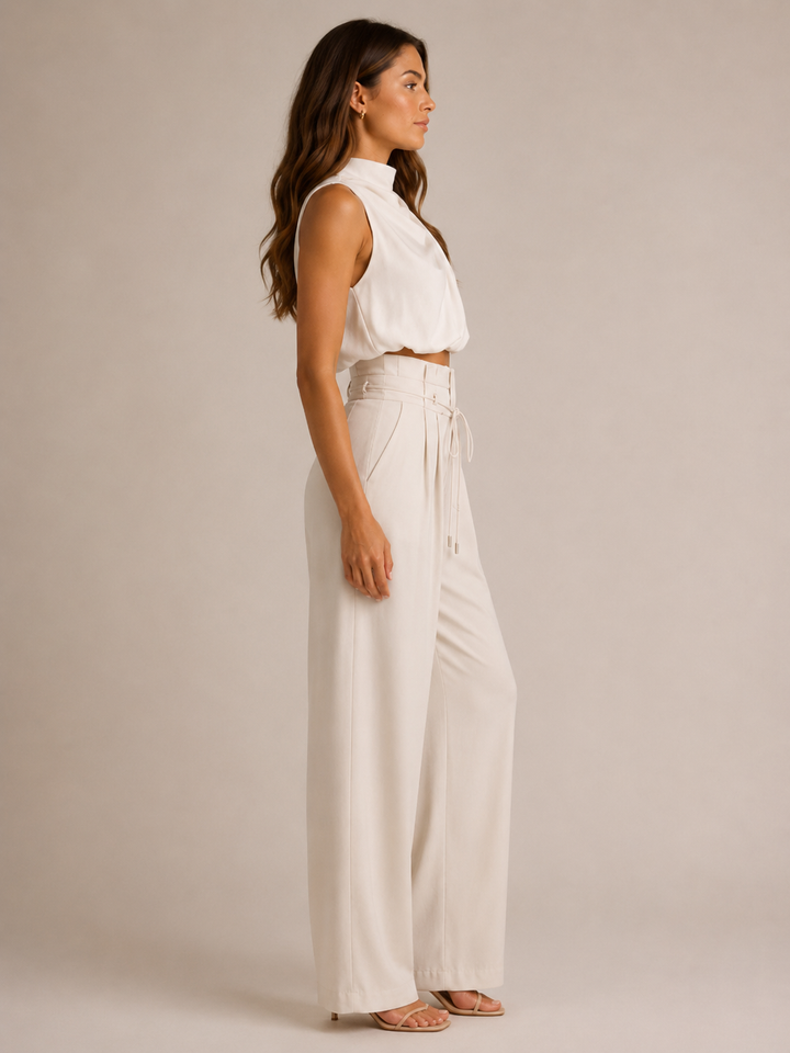 Niene | Halter Top & Wide-Leg Trouser Set