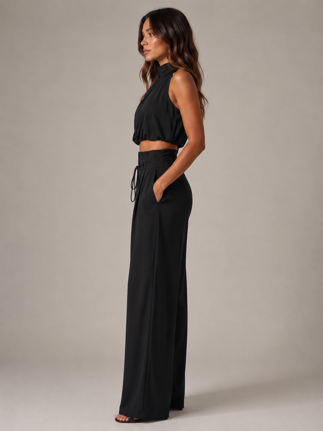 Niene | Halter Top & Wide-Leg Trouser Set