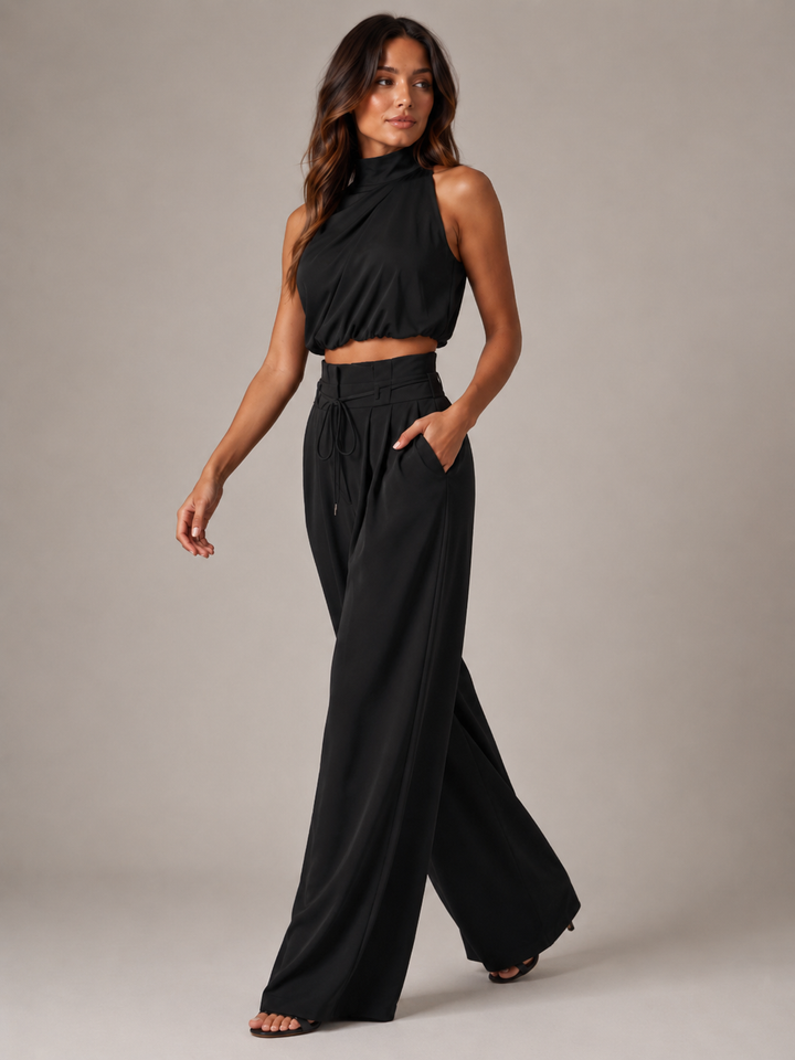 Niene | Halter Top & Wide-Leg Trouser Set