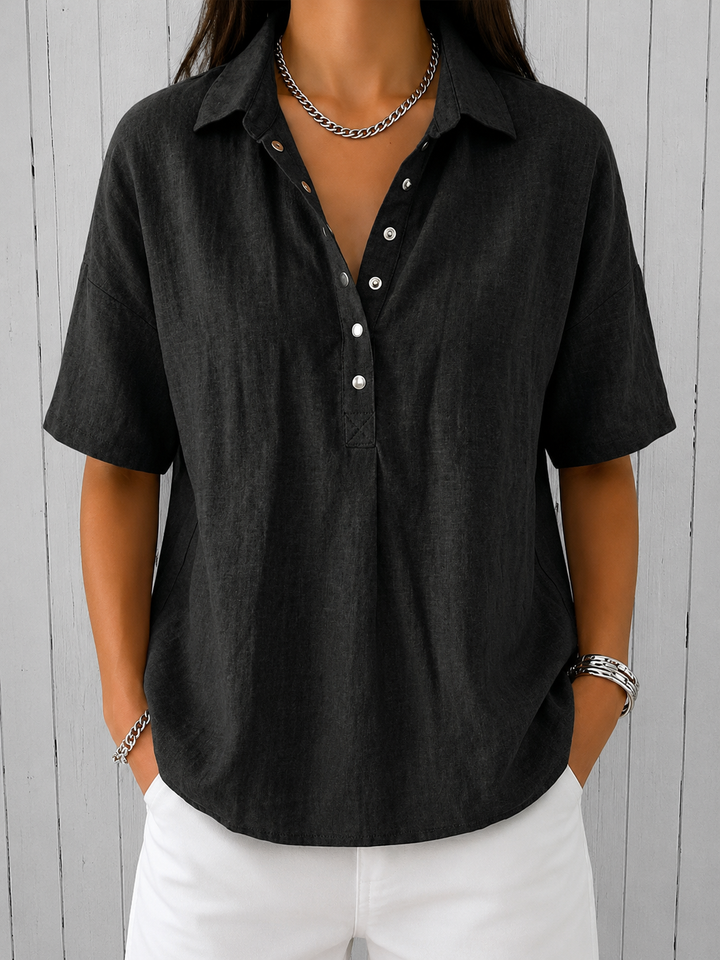 Ava | Blouse with Collar and Button