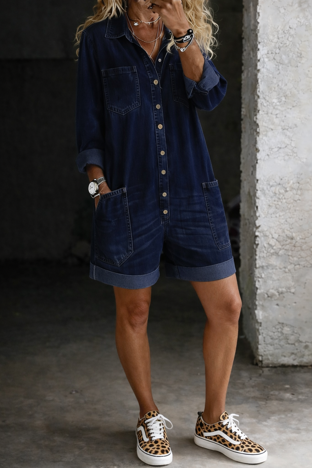 Saylor | Casual Denim Jumpsuit Shorts