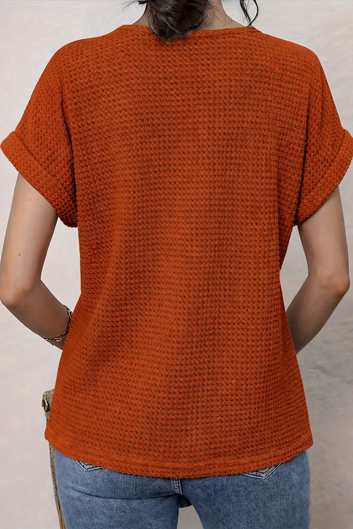 Rosa™ | Top with Round Neck and Lace Trim