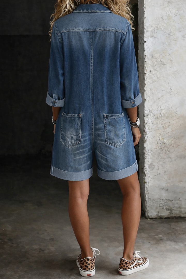Saylor | Casual Denim Jumpsuit Shorts