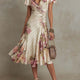 Alba | Elegant Floral Satin Midi Dress