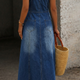 Savannah | Vintage Denim Maxi Dress