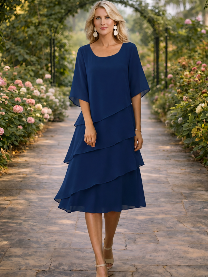 Catherine | Elegant Comfort Ruffle Dress