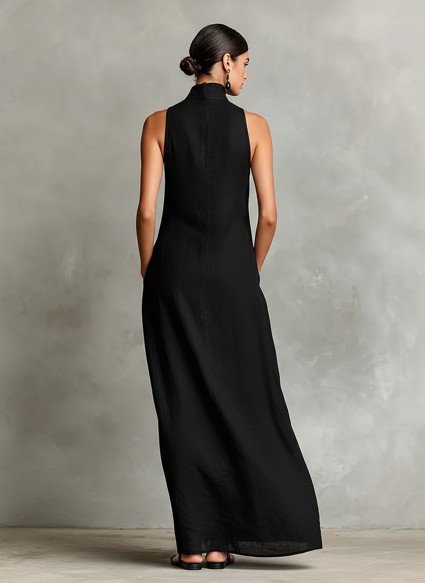 Chrissy | High Neck Pocket Maxi Dress