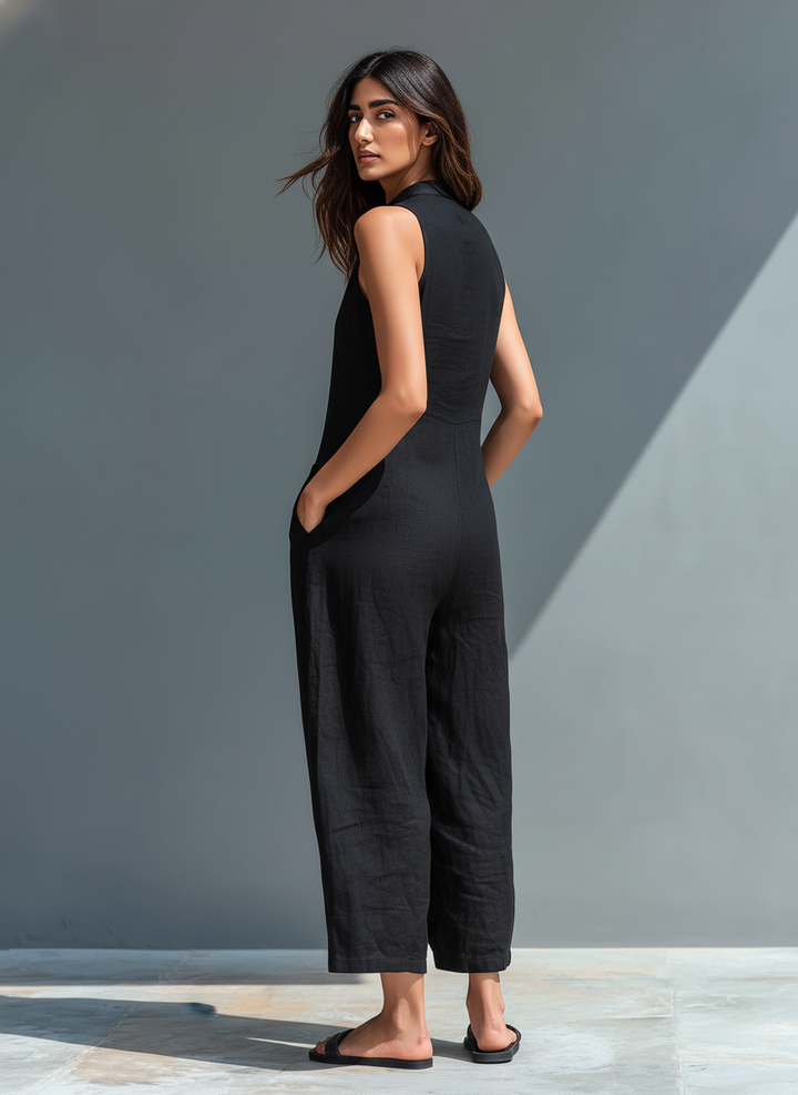 Vittoria | Minimalist Black Jumpsuit