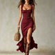 Billie | Ruffle Slit Dress