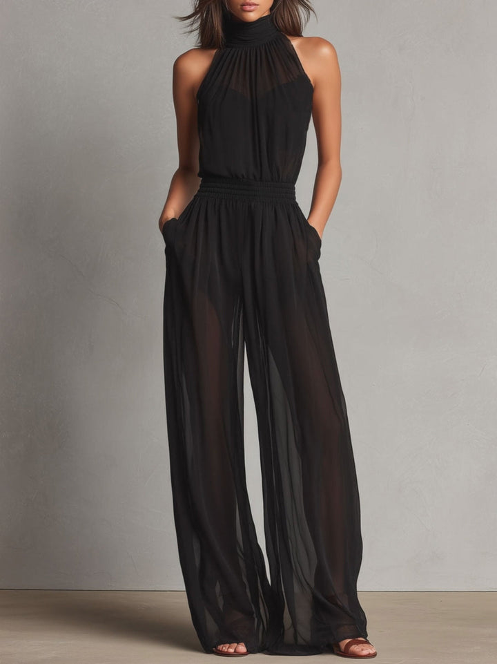 Linda | Chiffon Sleeveless Jumpsuit