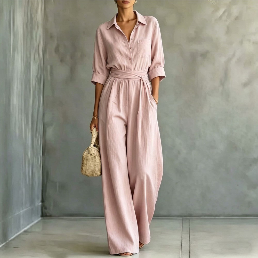 Monroe | Wide-Leg Shirt Jumpsuit