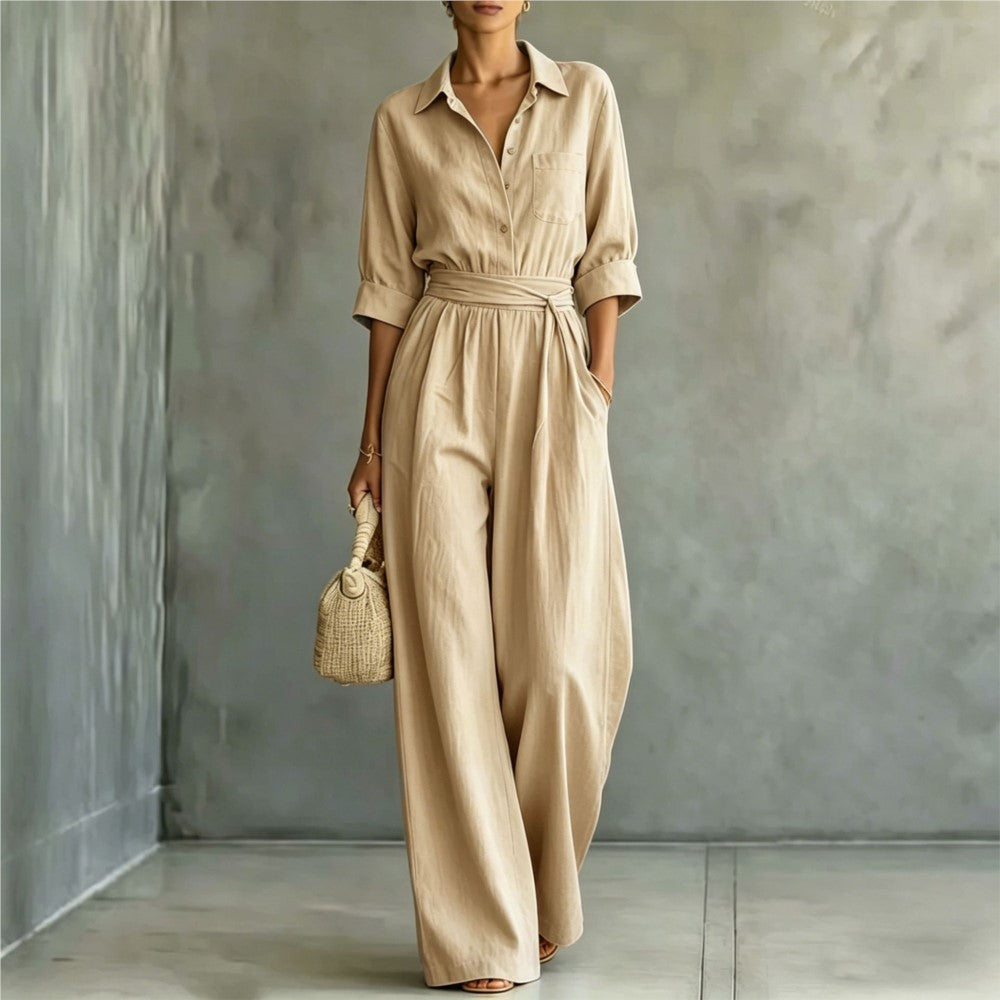 Monroe | Wide-Leg Shirt Jumpsuit